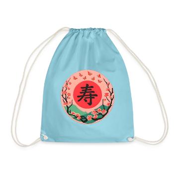 Cherry Blossom - Turnbeutel - Aqua - Vorne
