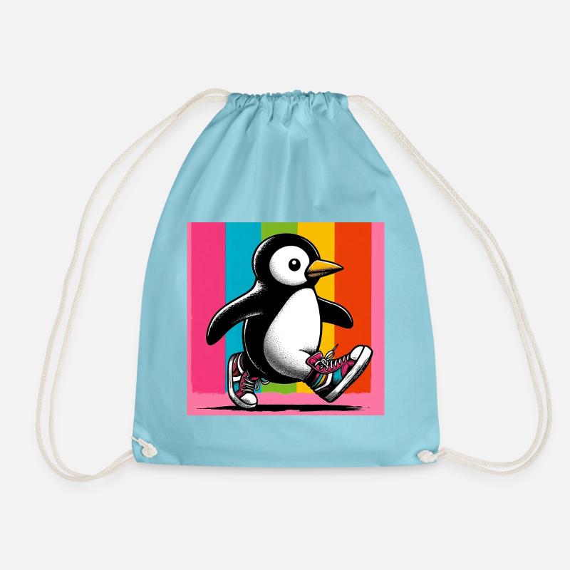 Pinguin - Turnbeutel - Aqua