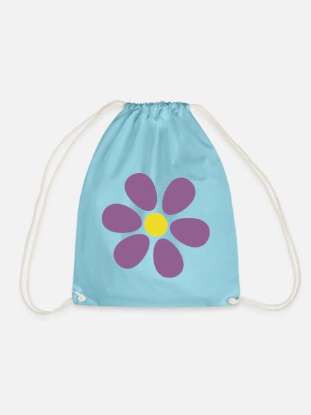 violette Blume Blume violett Blüte - Turnbeutel - Aqua
