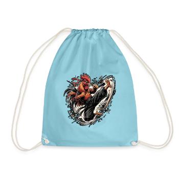 Karate Chicken - Turnbeutel - Aqua - Vorne