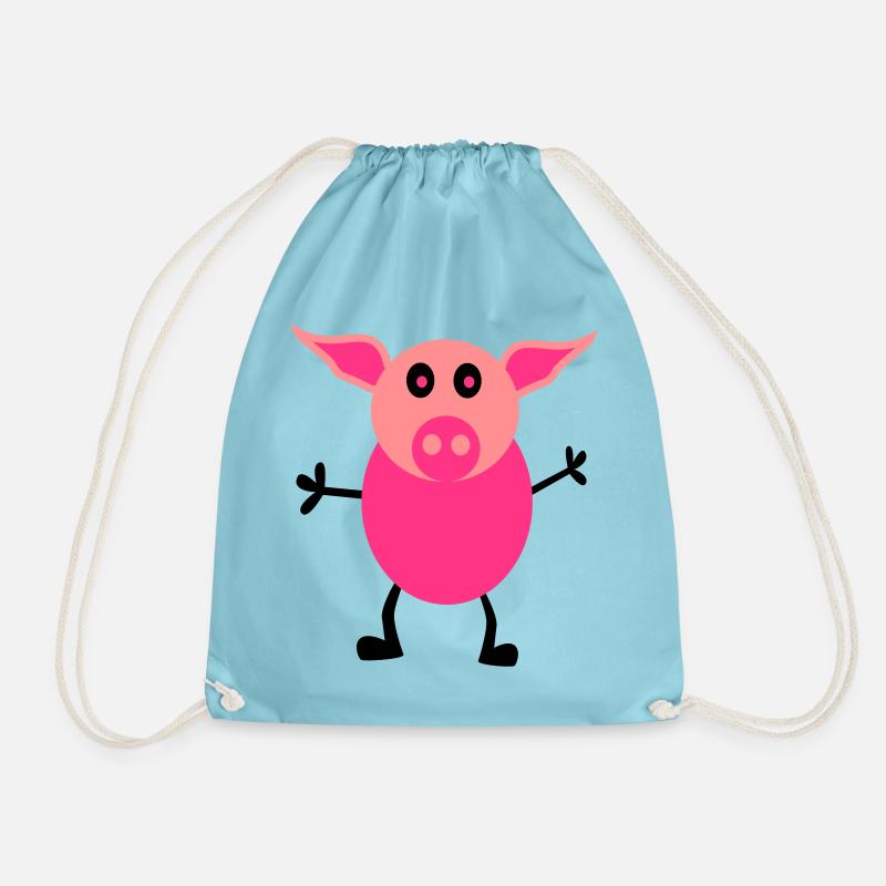 Schweine Männchen - Turnbeutel - Aqua