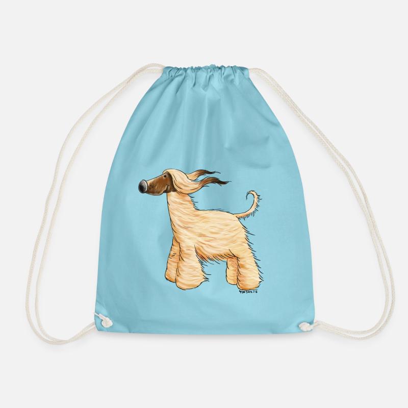Drolliger Afghane - Afghanischer Windhund - Turnbeutel - Aqua