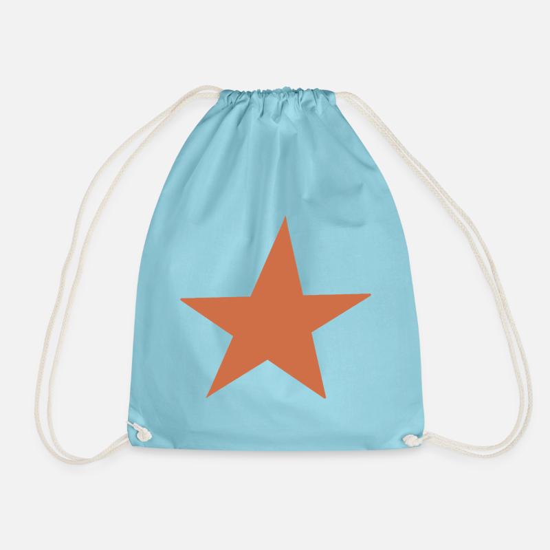 Orange star design - Drawstring Bag - aqua