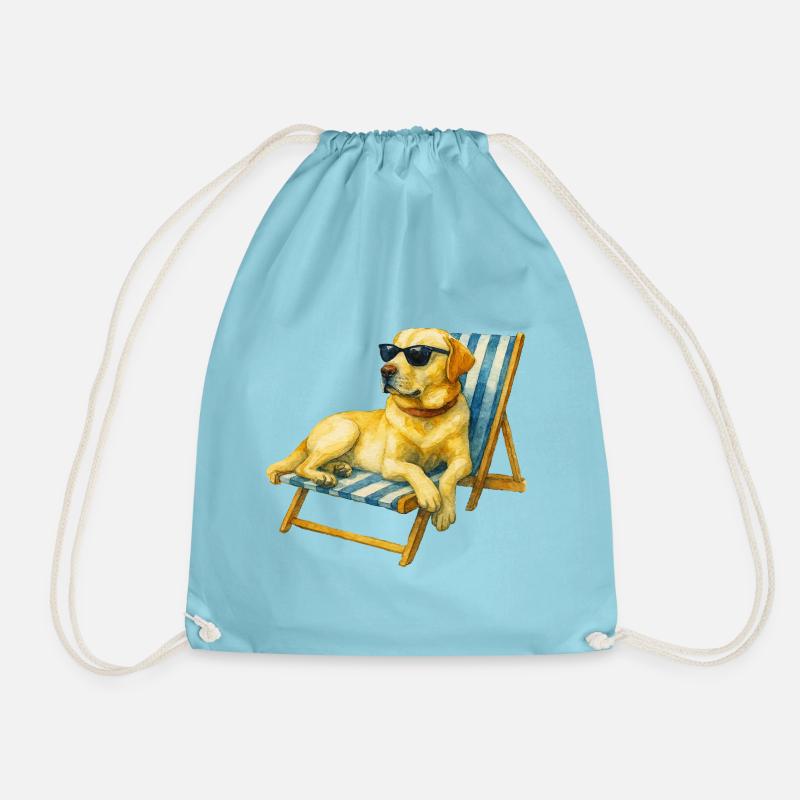 Labrador Hund Sommer Chill Geschenkidee - Turnbeutel - Aqua