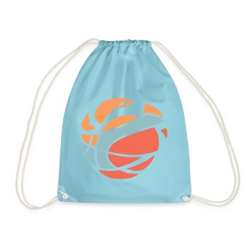 Abstract Basketball Burst - Drawstring Bag - aqua - Front