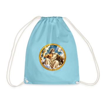 Zeus Blitz auf goldener Wolke - Turnbeutel - Aqua - Vorne