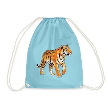 Poly Stil Tiger - Turnbeutel - Aqua - Vorne