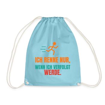 Ich renne nur, wenn ich verfolgt werde - Turnbeutel - Aqua - Vorne