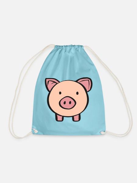Schweinchen - Turnbeutel - Aqua
