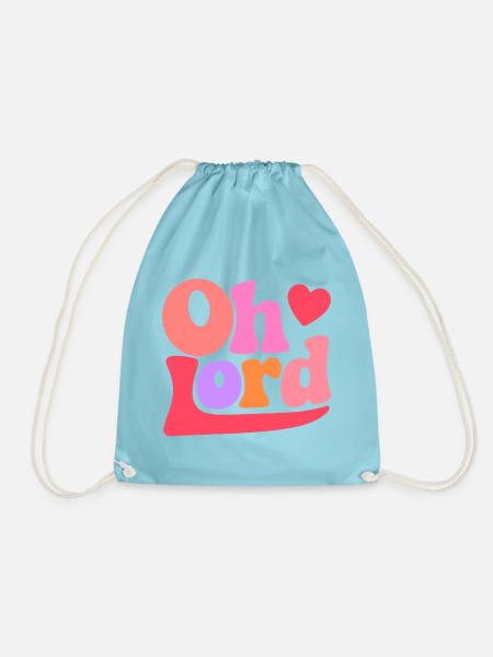 Oh Lord - Drawstring Bag - aqua