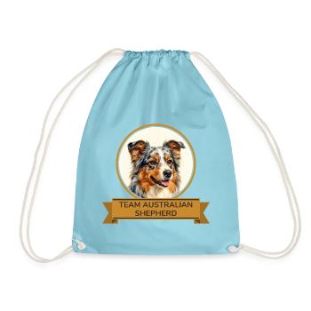 Team Australian Shepherd - Turnbeutel - Aqua - Vorne