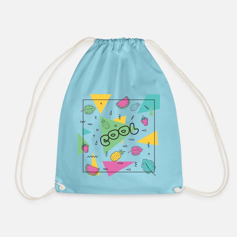 IdealMente Geometries - Drawstring Bag - aqua