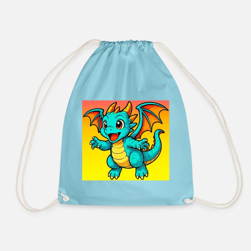 Drache - Turnbeutel - Aqua