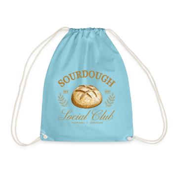 Sourdough Social Club – Sauerteig Design - Turnbeutel - Aqua - Vorne