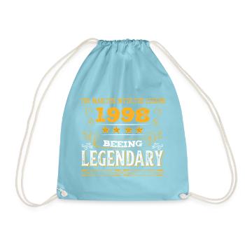 Birthday legendär 1998 - Turnbeutel - Aqua - Vorne