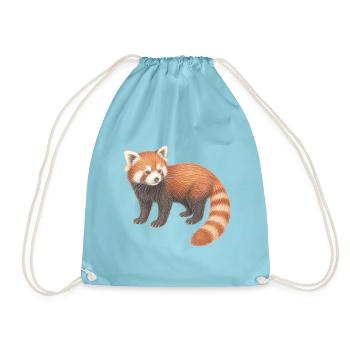 Roter Panda süßes Waldtier - Turnbeutel - Aqua - Vorne