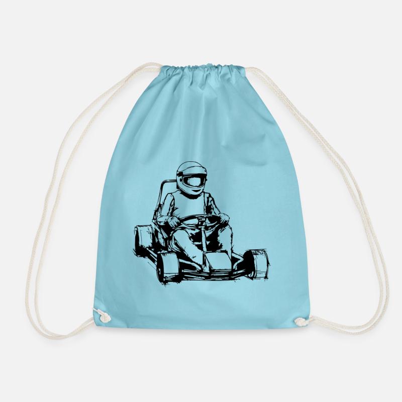Go Kart Racing - Kart Sport - Drawstring Bag - aqua
