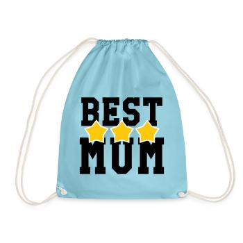 Beste Mama - Muttertag - Turnbeutel - Aqua - Vorne