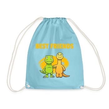 Best Friends Dinos Beste Freunde Dinosaurier - Turnbeutel - Aqua - Vorne