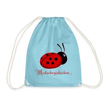 Modschegiebchen Marienkäfer Sächsisch Geschenkidee - Turnbeutel - Aqua - Vorne