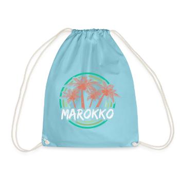 Ferien Marokko - Turnbeutel - Aqua - Vorne