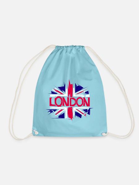London Illustration England Großbritanien Grafik - Turnbeutel - Aqua