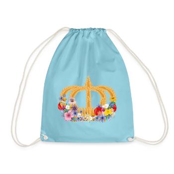 Couronne de blé avec des fleurs – symbole de la nature et de la récolte - Sac de sport léger - aqua - Devant