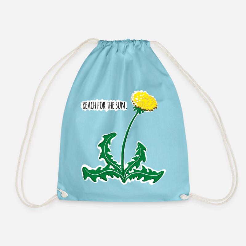 Lebendige Löwenzahnillustration mit 🌞 Motivation! - Turnbeutel - Aqua