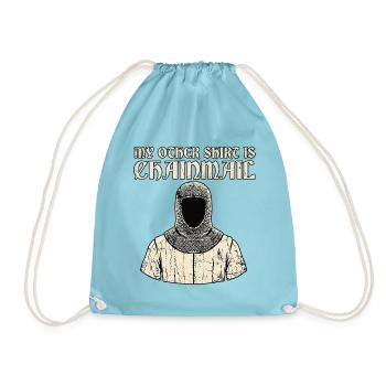 Medieval Knight Armor - Drawstring Bag - aqua - Front