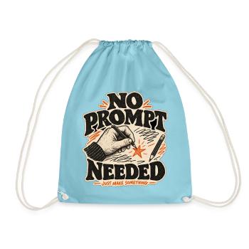 No Prompt Needed – Kreativität ohne KI - Turnbeutel - Aqua - Vorne
