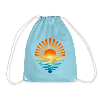 Sonnenaufgang am Wasser - Turnbeutel - Aqua - Vorne