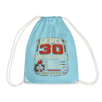 30 Geburtstag Level 30 Gaming Geschenk Humor - Turnbeutel - Aqua - Vorne