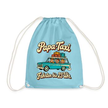 Papa-Taxi Fahrten bis 23 Uhr - Turnbeutel - Aqua - Vorne