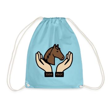 Mains tenant un cheval Équestre - Sac de sport léger - aqua - Devant