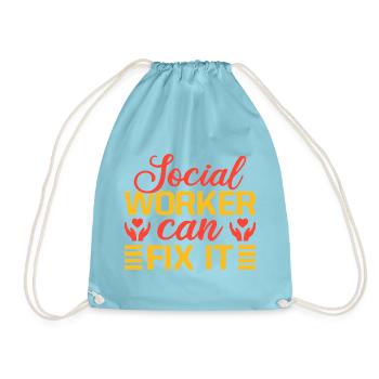Social Worker Quote Worker Can Fix It Social Work - Turnbeutel - Aqua - Vorne