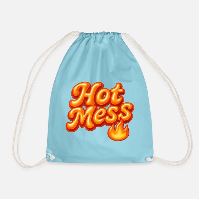hot mess / y2k statement design - Turnbeutel - Aqua