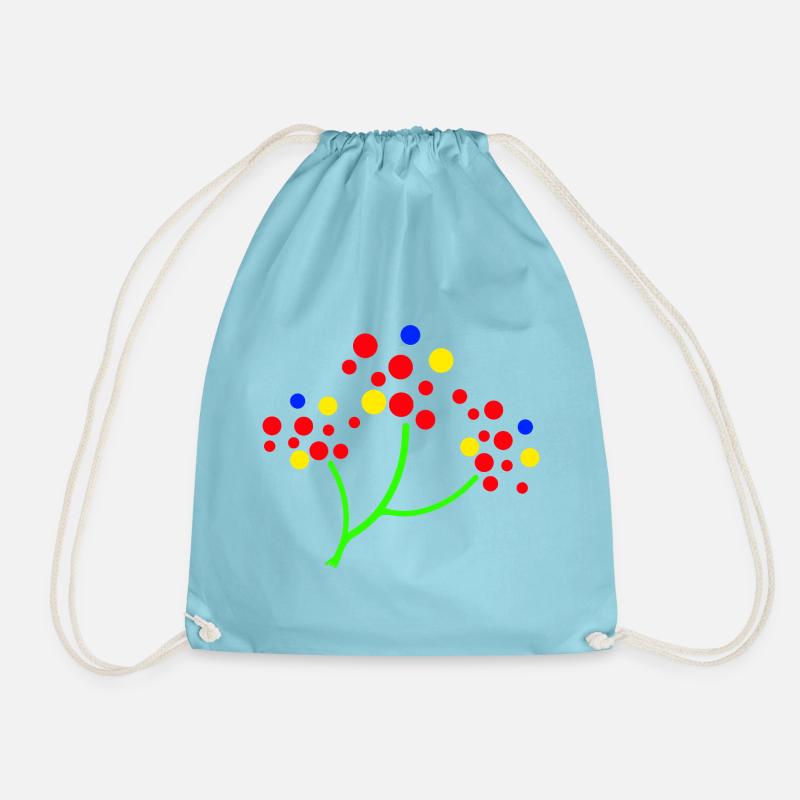 Neon Dot Tree Burst - Drawstring Bag - aqua
