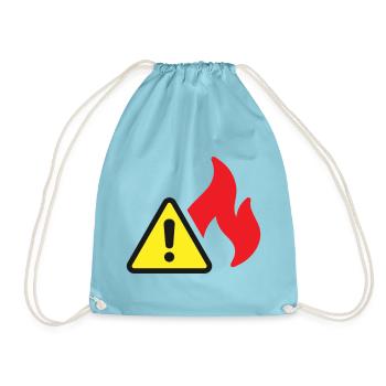 Icône solide d’alerte incendie Symbole de sécurité de flamme - Sac de sport léger - aqua - Devant