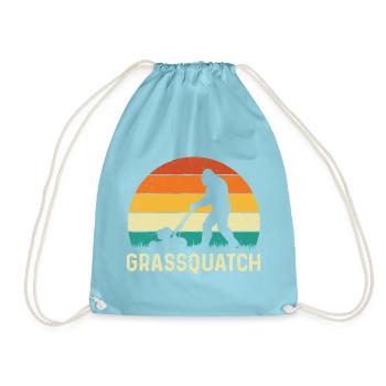 Grassquatch – Bigfoot Rasenmählandschaftslandschaftsgärtner Geschenk - Turnbeutel - Aqua - Vorne