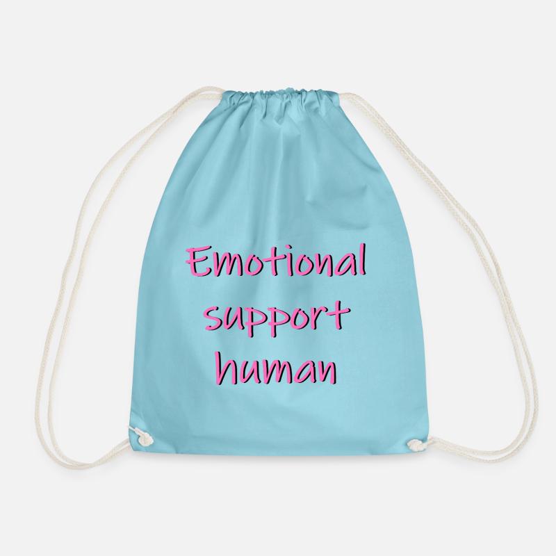 support human - Drawstring Bag - aqua
