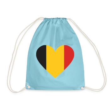 Humour,Belge, belgique, drapeau, frite, frites - Sac de sport léger - aqua - Devant