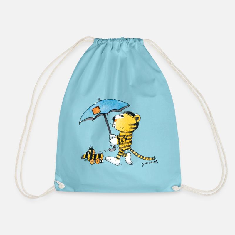 Janosch Kleiner Tiger & Tigerente Mit Schirm - Turnbeutel - Aqua