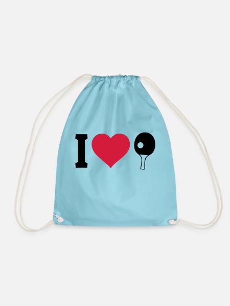 I love Tischtennis - Turnbeutel - Aqua