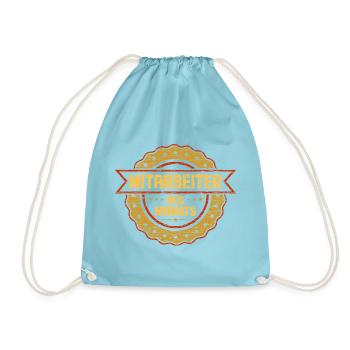 Mitarbeiter des Monats Arbeitskollege Geschenk - Turnbeutel - Aqua - Vorne