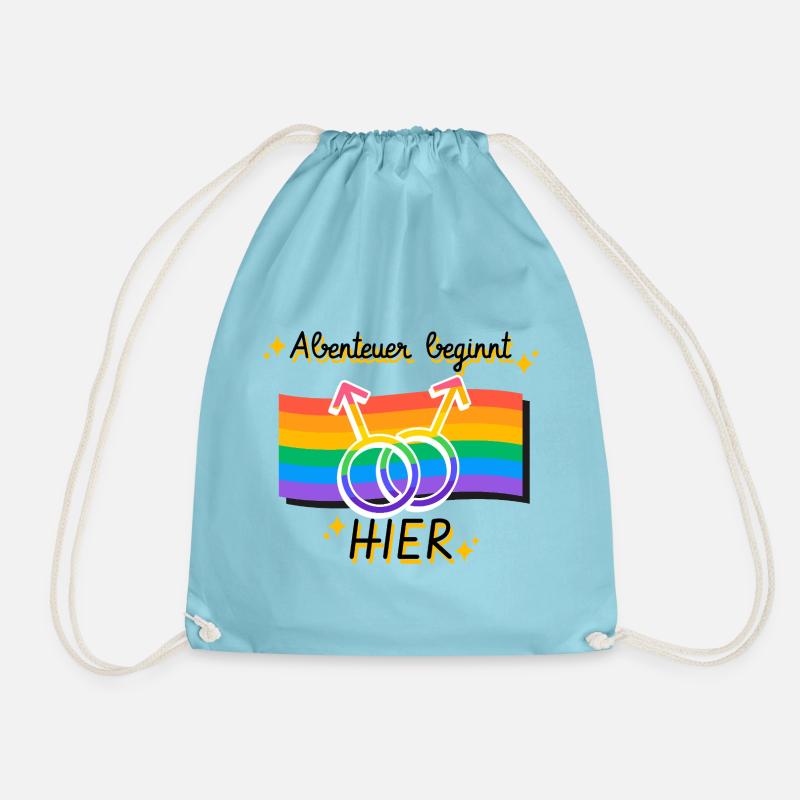 Networked Pride gender symbols - Drawstring Bag - aqua