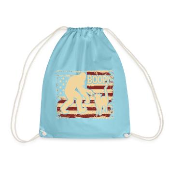 American Flag Bigfoot Yeti Boop The Snoot Cat Humo - Turnbeutel - Aqua - Vorne