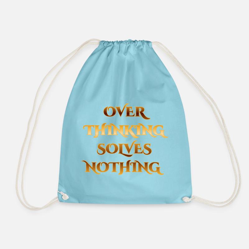 Superior Quote Design - Overthinking - Drawstring Bag - aqua
