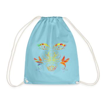 Zen face - Drawstring Bag - aqua - Front