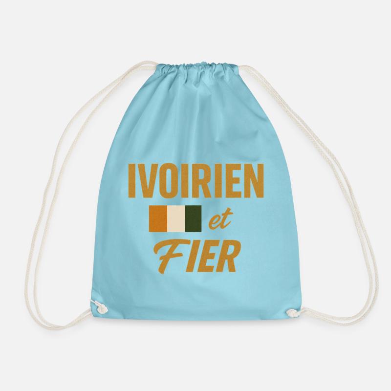 Ivorian and Proud 🇨🇮 - Drawstring Bag - aqua