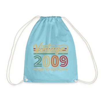 Vintage 2009 Limited Edition Geburtstag Retro - Turnbeutel - Aqua - Vorne